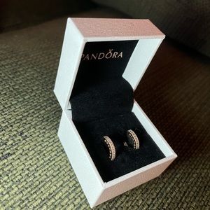 Pandora Rose gold mini hoop earrings
